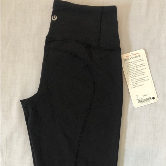 BNWT Lululemon Gather and Crow Crop II Sz 6 Black - Picture 7 of 7